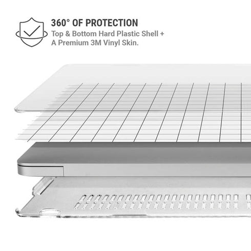 White Grid MacBook Air 15in (2023-2025) Case plus Skin
